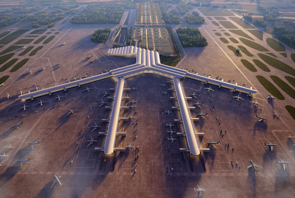 Makieta terminala pasażerskiego Centralnego Portu Komunikacyjnego. Koncepcję architektoniczną przygotowało brytyjskie konsorcjum Foster + Partners i Buro Happold. Makieta terminala pasażerskiego Centralnego Portu Komunikacyjnego. Koncepcję architektoniczną przygotowało brytyjskie konsorcjum Foster + Partners i Buro Happold.