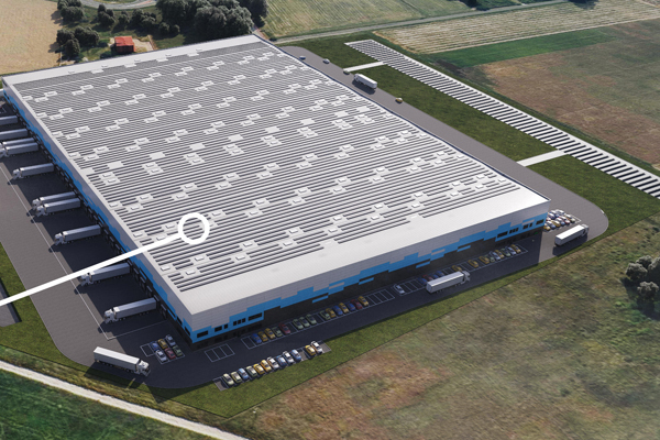 LCube Mszczonów będzie miał wzmocnioną konstrukcję dachu umożliwiającą montaż instalacji fotowoltaicznej. LCube Mszczonów będzie miał wzmocnioną konstrukcję dachu umożliwiającą montaż instalacji fotowoltaicznej.