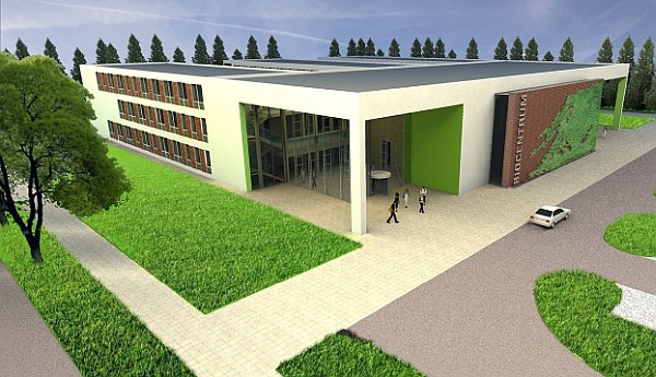 Wizualizacja Biocentrum Uniwersytetu Przyrodniczego w Poznaniu
