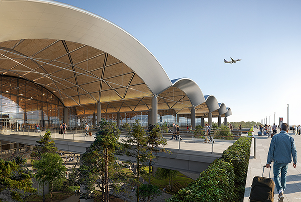 Projekt budowlany portu lotniczego CPK jest gotowy, prace projektowe są na finiszu. Wiz. Foster + Partners Projekt budowlany portu lotniczego CPK jest gotowy, prace projektowe są na finiszu. Wiz. Foster + Partners