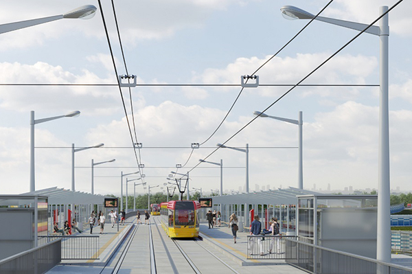 Trasa tramwajowa na Białołękę będzie miała prawie 6,5 km długości.Wiz. UM Warszawa Trasa tramwajowa na Białołękę będzie miała prawie 6,5 km długości.