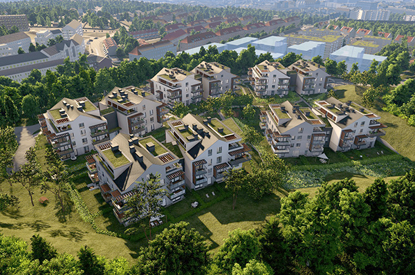 Budowa osiedla Odea park ma się zakończyć jesienią 2024 roku. Wiz. Yareal Budowa osiedla Odea park ma się zakończyć jesienią 2024 roku. Wiz. Yareal