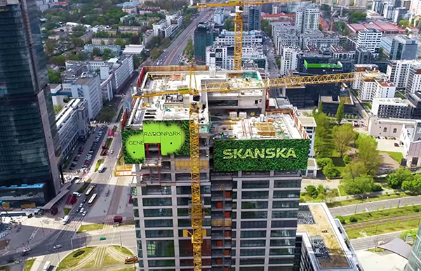 Warszawa, rondo Daszyńskiego. Konstrukcja budowanego przez Skanska wieżowca Generation Park Y jest gotowa. Warszawa, rondo Daszyńskiego. Konstrukcja budowanego przez Skanska wieżowca Generation Park Y jest gotowa.