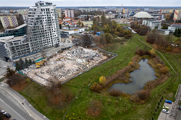 W miejscu basenu przy ulicy Głowackiego w Olsztynie spółka Inpro wybuduje osiedle Metamorfoza. Fot. Inpro. W miejscu basenu przy ulicy Głowackiego w Olsztynie spółka Inpro wybuduje osiedle Metamorfoza. Fot. Inpro.
