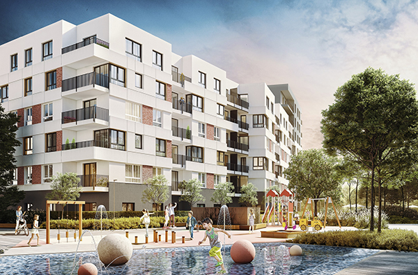 Wewnątrz osiedla Urus Centralny powstanie bulwar z wodnym placem zabaw i amfiteatrem. Wewnątrz osiedla Urus Centralny powstanie bulwar z wodnym placem zabaw i amfiteatrem.