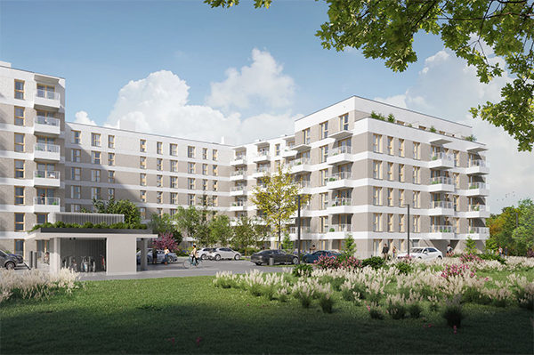 Ostatni etap osiedla Aurora w Warszawie będzie gotowy w grudniu 2025 r. Wiz. Dantex